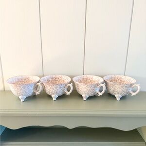 Anthropologie Attingham Footed Pastel Mugs Teacups Set Of 4